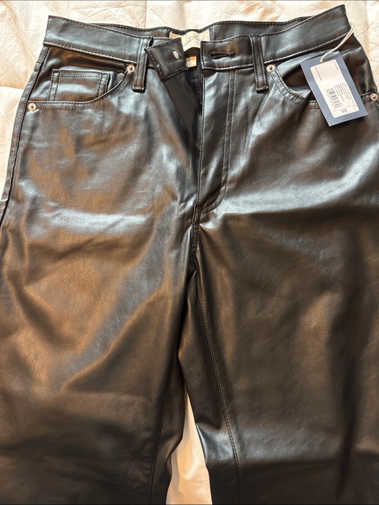 Universal Thread Pants - Universal Thread Black Faux Leather Straight Leg Pants